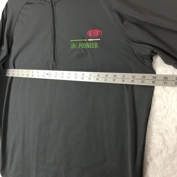 Pioneer Sport Tek Mens Sweatshirt Gray Lightweight 1/2 Zip Pullover Logo L - Picture 5 of 12